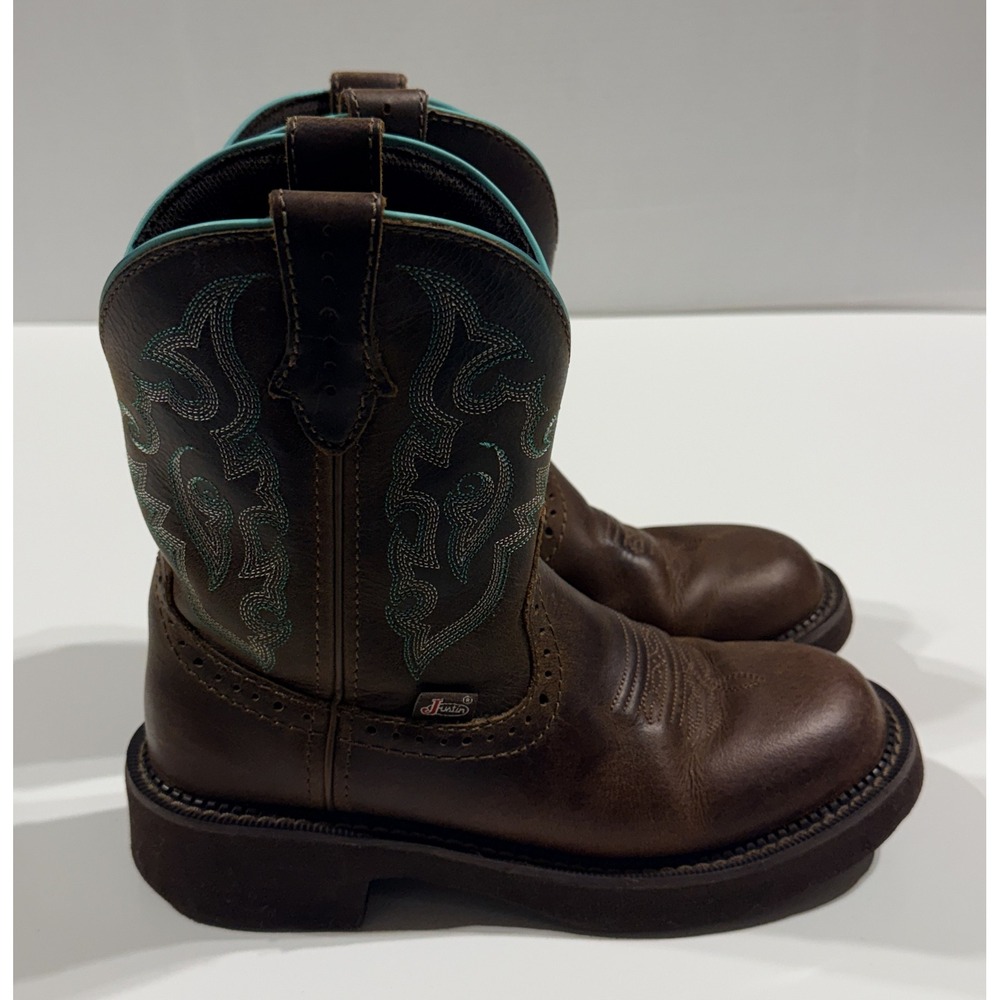 JUSTIN Gypsy - Women's Boots - Brown Leather Western Cowboy GY9606 - Size 7B - Picture 3 of 10